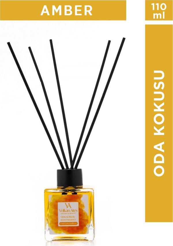 Volkan Ates Natural & Beauty Bambu Çubuklu Oda Kokusu – Amber 110 ml - Image 1