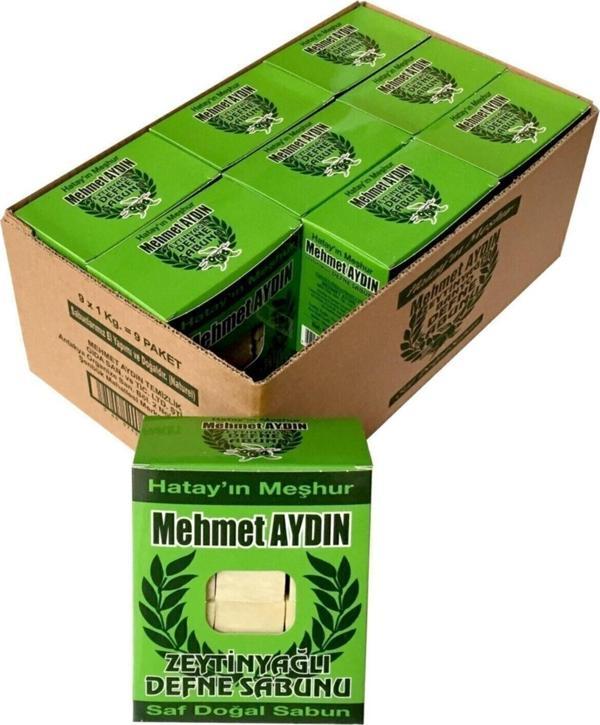 Mehmet Aydın Zeytinyağlı Defne Sabunu (Yeşil) 950 G X 9 Paket - Image 1