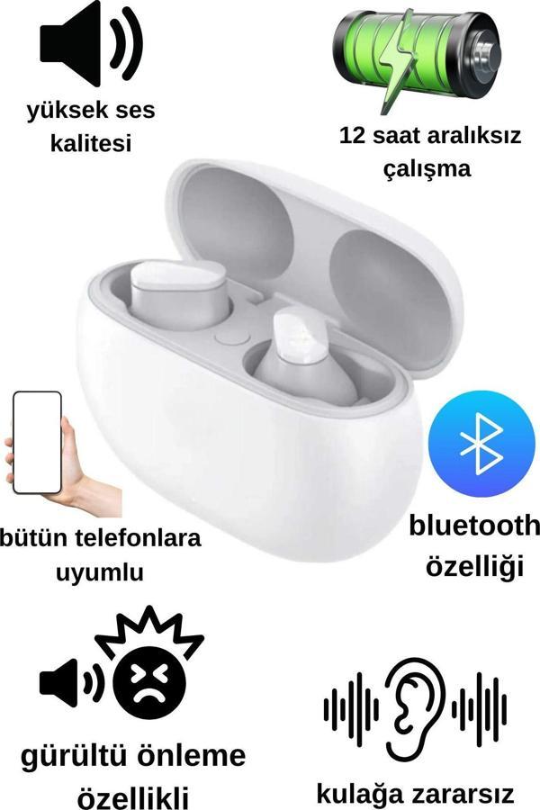 Pasajdanal Gürültü Önleme Özellikli Bulututlu Gerçek Kablosuz Kulak I?Çi Kulaklık Beyaz - Image 1