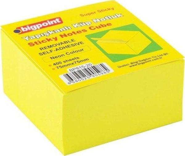 Bigpoint 815-20 Yapışkanlı Super Sticky Küp Sarı 400 Yaprak - Image 1