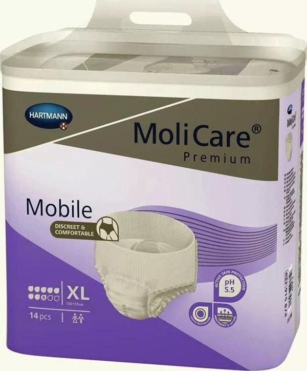 MOLİCARE 8 DAMLA 2421 GR EMİŞ KAPASİTELİ KÜLOT BEZ MOR XLARGE 14 LÜ*4 PAKET - Image 1