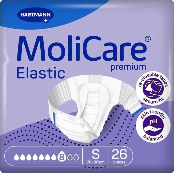 MOLİCARE 8 DAMLA 2356 GR EMİŞ KAPASİTELİ BELBANTLI HASTA BEZİ SMALL 26 ADET - Image 1