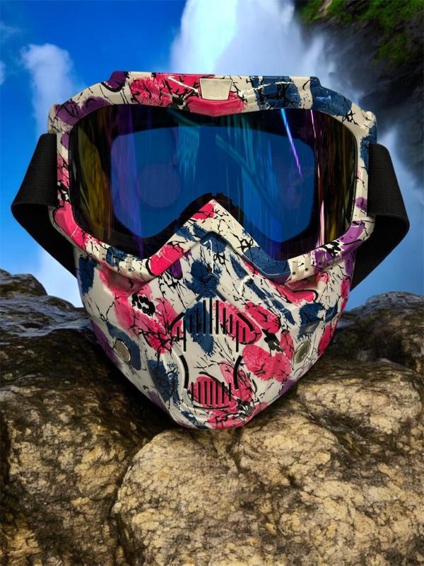 Tex 710 Jet Maske Bisiklet Motosiklet Kayak Çok Amaçlı Maske Mor Cam Aynalı Gözlük Pembe Mor - Image 1