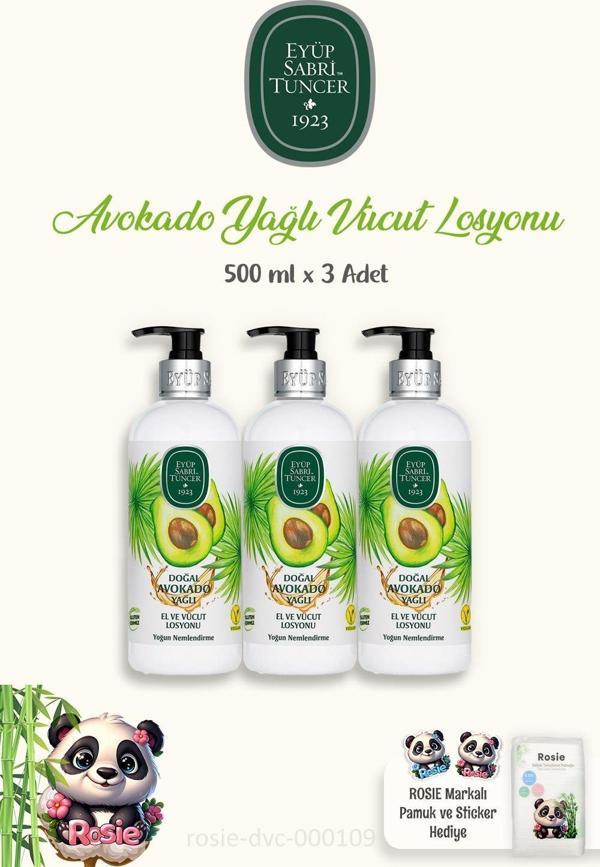 Eyüp Sabri Tuncer 3'lü Doğal Avokado Yağlı El Ve Vücut Losyonu 500 ml ve ROSIE - Image 1