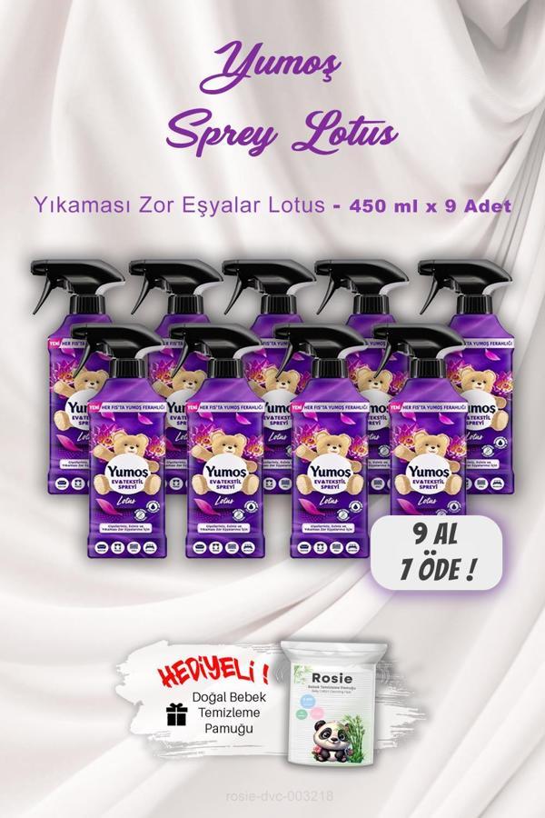 9 AL 7 ÖDE Yumoş 450 ml Ev ve Tekstil Spreyi Lotus ROSIE Hediyeli - Image 1