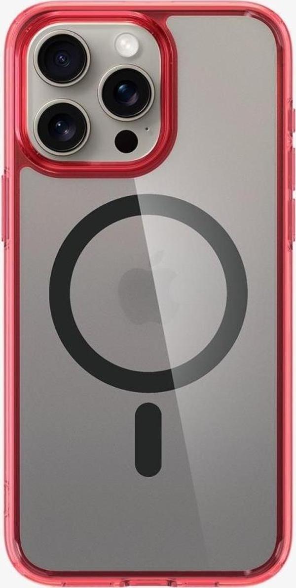 Spigen İphone 15 Pro Kılıf, Spigen Ultra Hybrid Magfit (Magsafe Uyumlu) Deep Red - Image 1