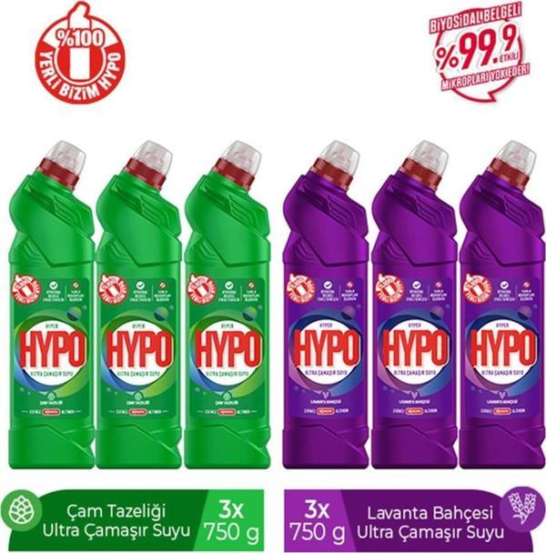 Hypo Ultra Çamaşır Suyu 3 Çam Ve 3 Lavanta 750 Gr X 6 Adet - Image 1