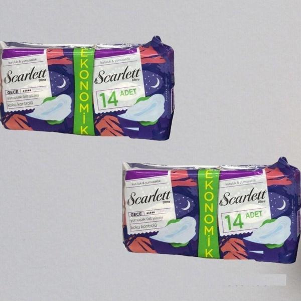 Scarlett Scarlet Ultra Hijyenik Gece Pedi Kuruluk & Yumuşaklık Ekonomik Paket 2'Li Paket 28 Adet - Image 1