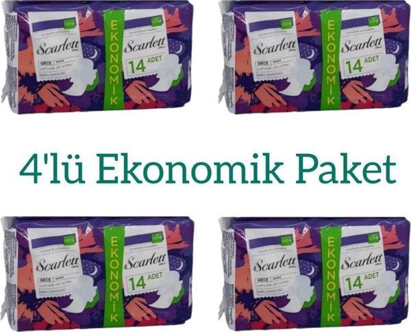 Scarlett Scarlet Ultra Hijyenik Gece Pedi Kuruluk & Yumuşaklık Ekonomik Paket 4 'Lı Paket 56 Adet - Image 1