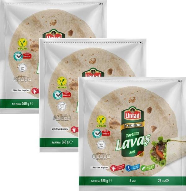 Untad Tortilla Lavaş 8 li 560 gr x 3 Adet - Image 1