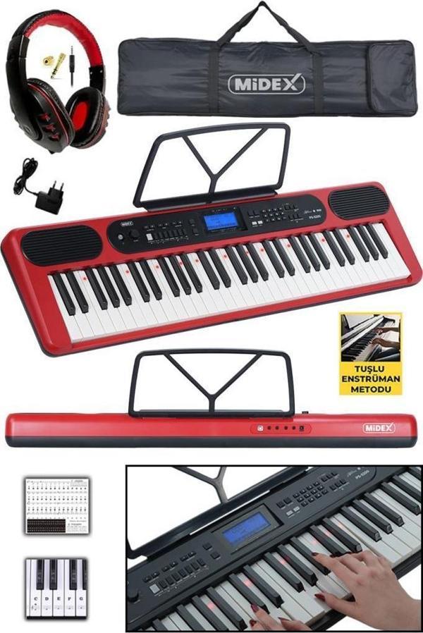 Midex PS-5200RD-H Pro Org 61 LED Işıklı Tuş Hassasiyetli Bluetooth Midi Kulaklık - Image 1