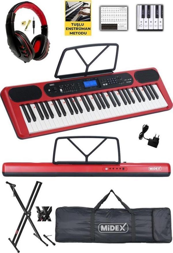 Midex PS-5200RD-HS Pro Org 61 LED Işıklı Tuş Hassasiyetli Bluetooth Midi Kulaklık Stand - Image 1