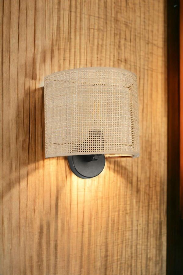 Lumexx Yeni Örgülü Pilli Rattan Abajurlu Oval Aplik - Image 1