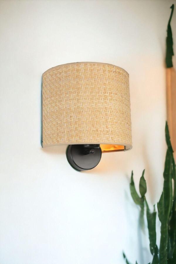 Lumexx Hasır Rattan Abajurlu Oval Aplik - Image 1