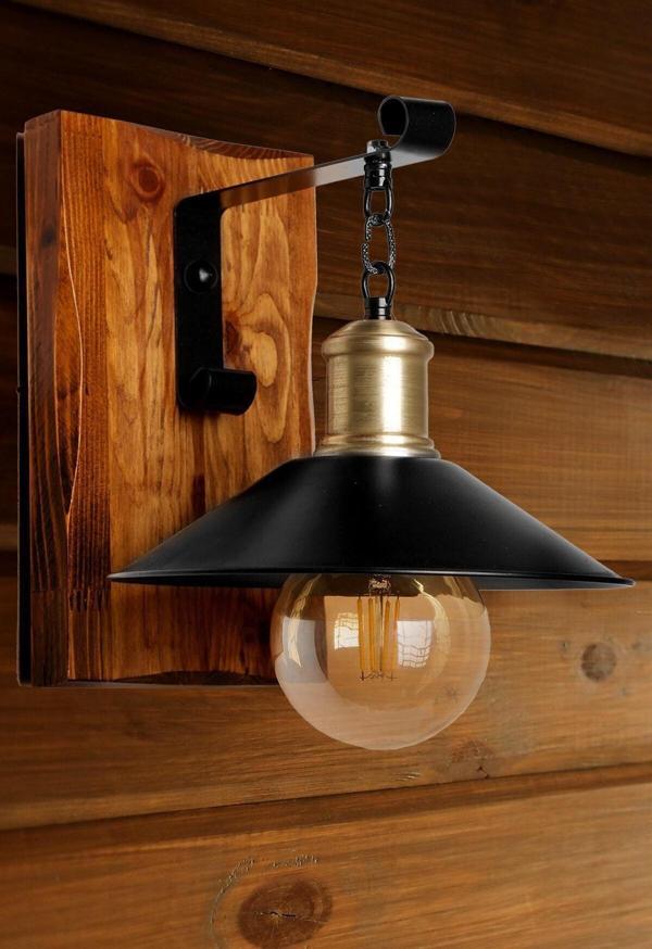 Lumexx Alkım Ceviz Metal Başlıklı Aplik - Image 1
