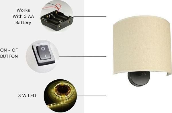 Lumexx Yeni Bambu Pilli 05 Abajurlu Oval Aplik - Image 1