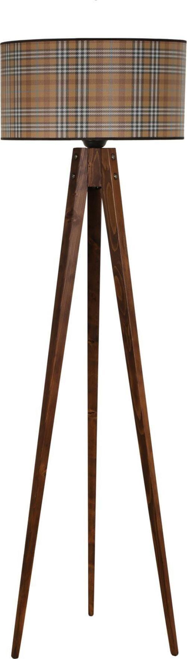 Lumexx Tripod Ceviz Lambader Silindir 02 Abajurlu - Image 1