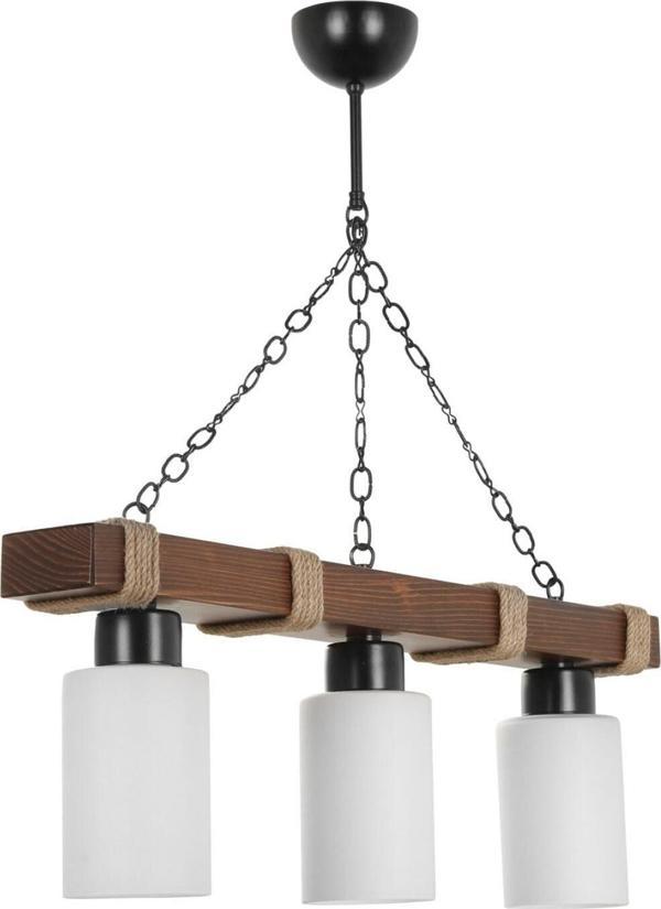 Lumexx Jasmin 3 Lü Ahşap Ceviz Silindir Opal Camlı - Image 1