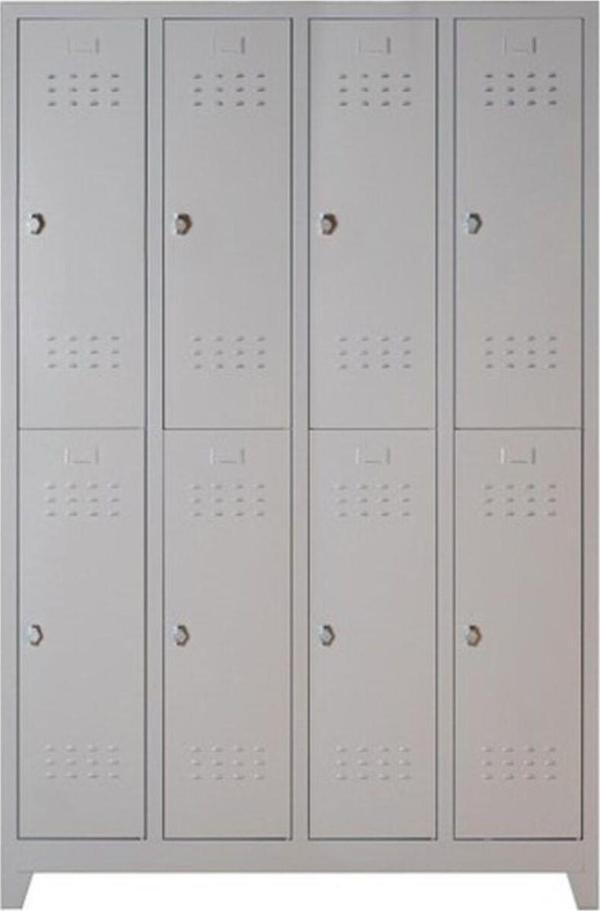 Jessan Ofis Gri 8'li Soyunma Dolabı 128x200x36 cm - Image 1