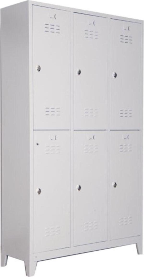 Jessan Ofis Gri Standart 6'lı Soyunma Dolabı 117x200x40 cm - Image 1