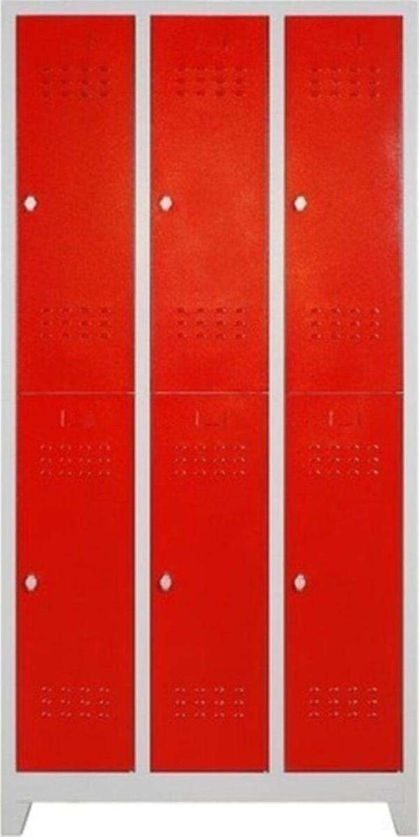 Jessan Ofis Kırmızı 6'lı Soyunma Dolabı 97x200x37 cm - Image 1