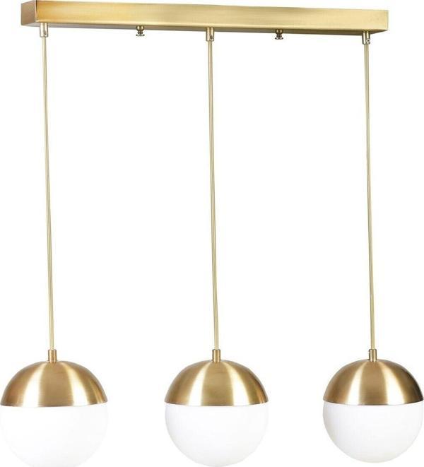 Lumexx Küre 3 Lü Sıralı Eskitme Beyaz Camlı Sarkıt - Image 1
