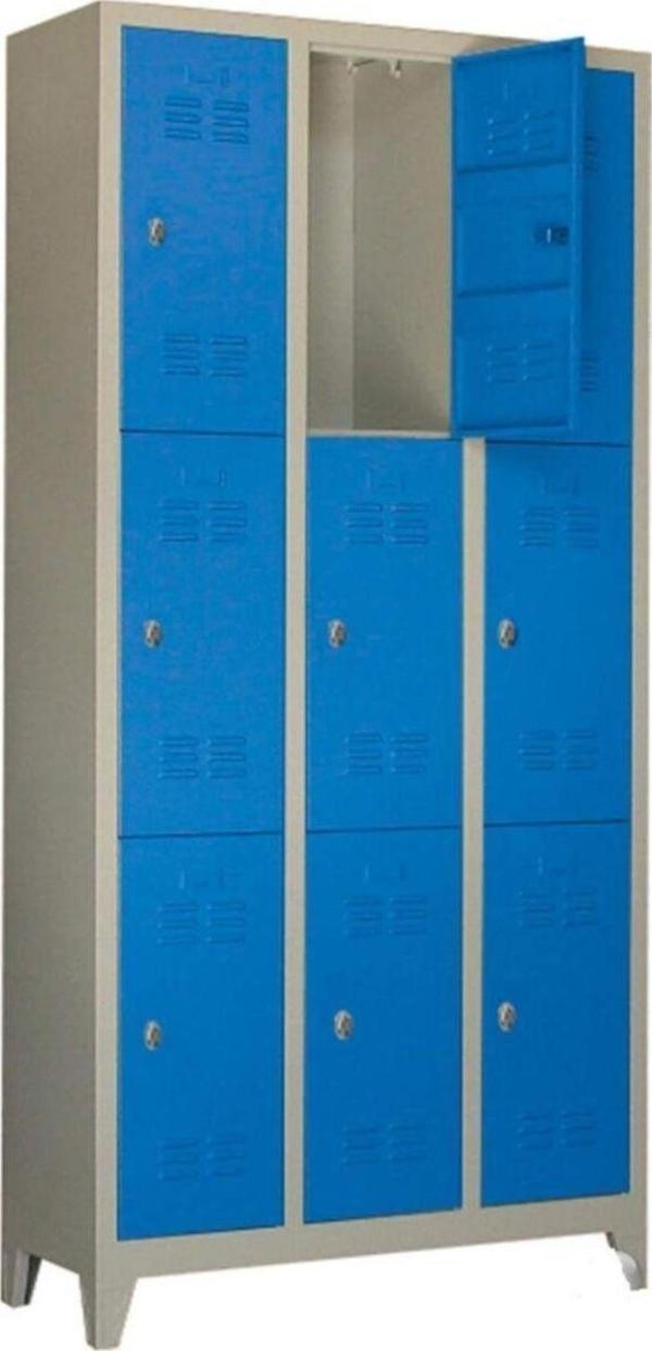 Jessan Ofis Mavi 9'lu Soyunma Dolabı 97x200x37 cm - Image 1