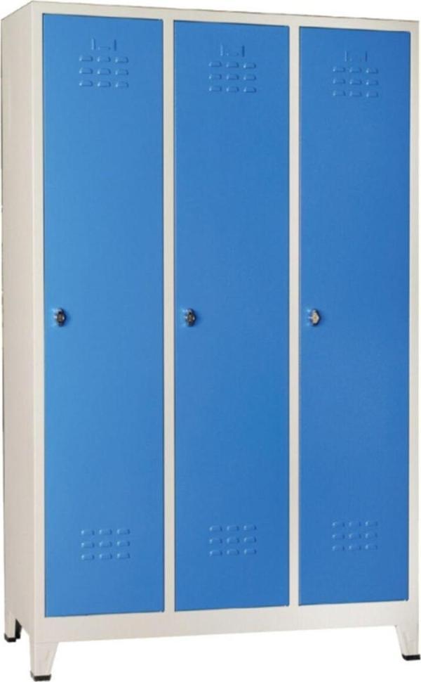 Jessan Ofis Mavi Standart 3'lü Soyunma Dolabı 117x185x40 cm - Image 1