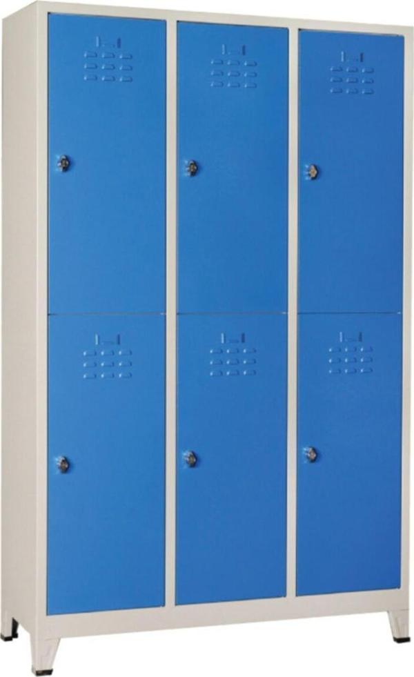 Jessan Ofis Mavi Standart 6'lı Soyunma Dolabı 117x200x40 cm - Image 1