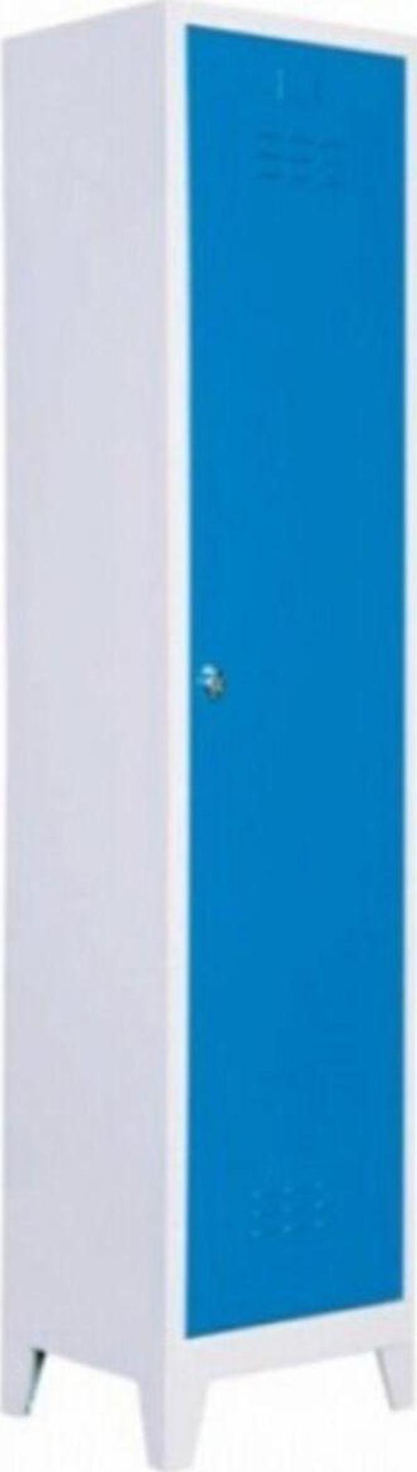 Jessan Ofis Mavi Tekli Soyunma Dolabı 40x185x37 cm - Image 1