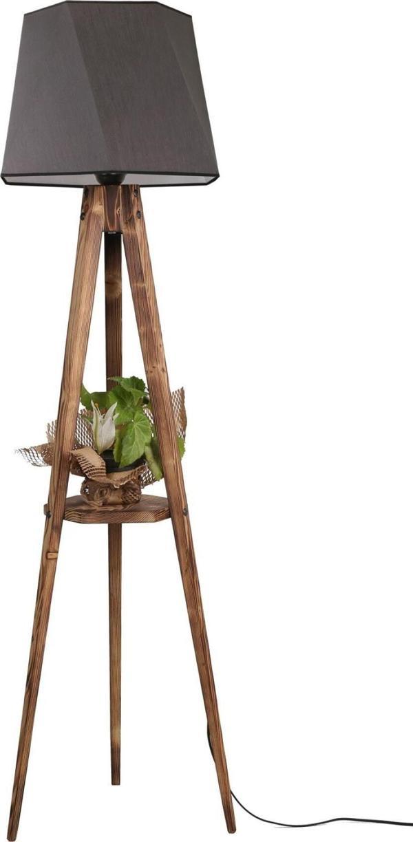 Lumexx Sehbalı Tripod Lambader Yanık Altıgen Koyu Gri Abajurlu - Image 1
