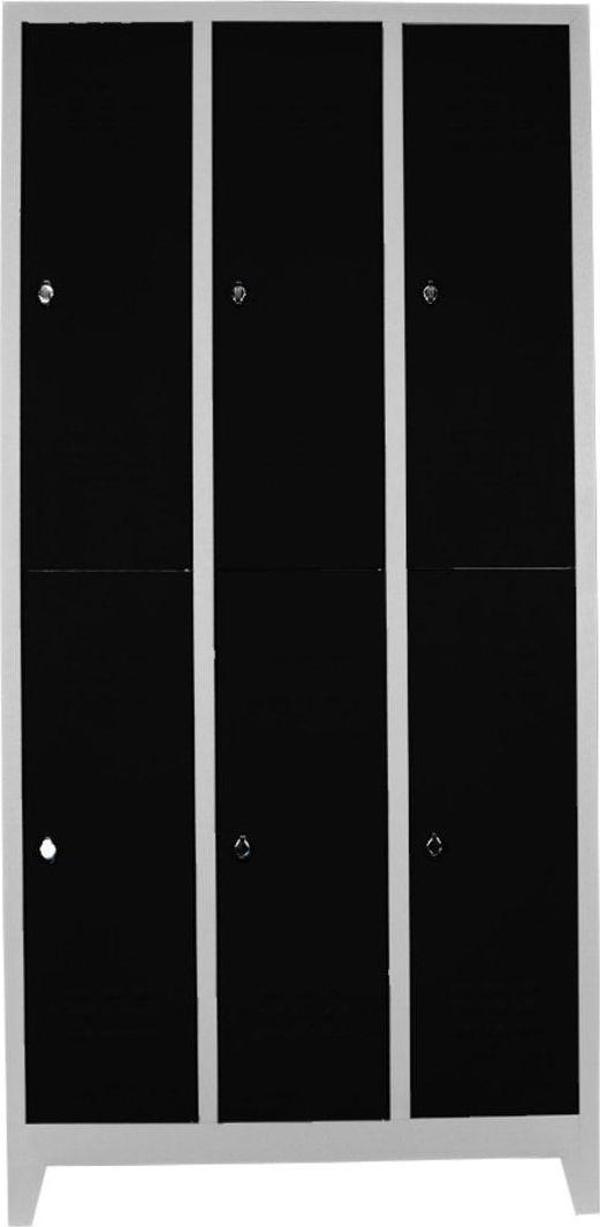 Jessan Ofis Standart Soyunma Dolabı Gri-siyah 117x200x40 cm - Image 1