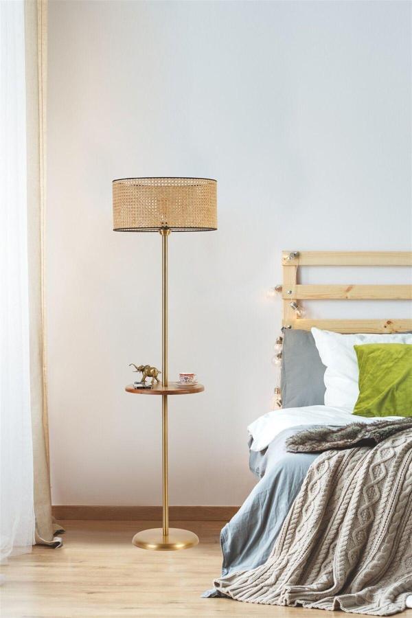 Lumexx Mercan Eskitme Sehpalı Silindir Rattan Lambader - Image 1