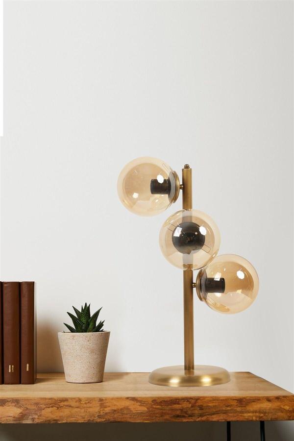 Lumexx Simay 3 Lü Eskitme Bal Camlı Masa Lambası - Image 1