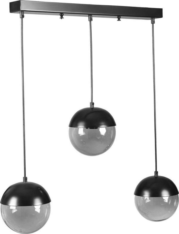 Lumexx Küre 3 Lü Sıralı Siyah Füme Camlı Sarkıt - Image 1