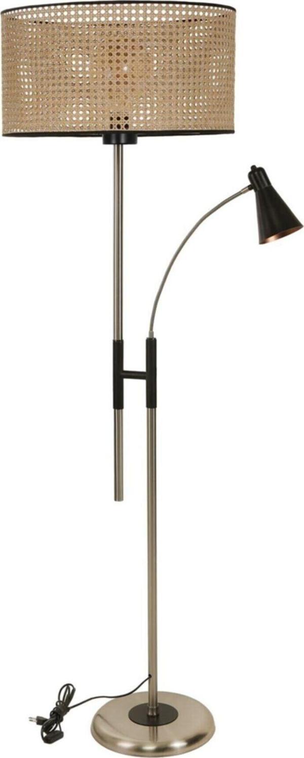 Lumexx Forza Mat Krom Lambader Silindir Rattan Abajurlu - Image 1