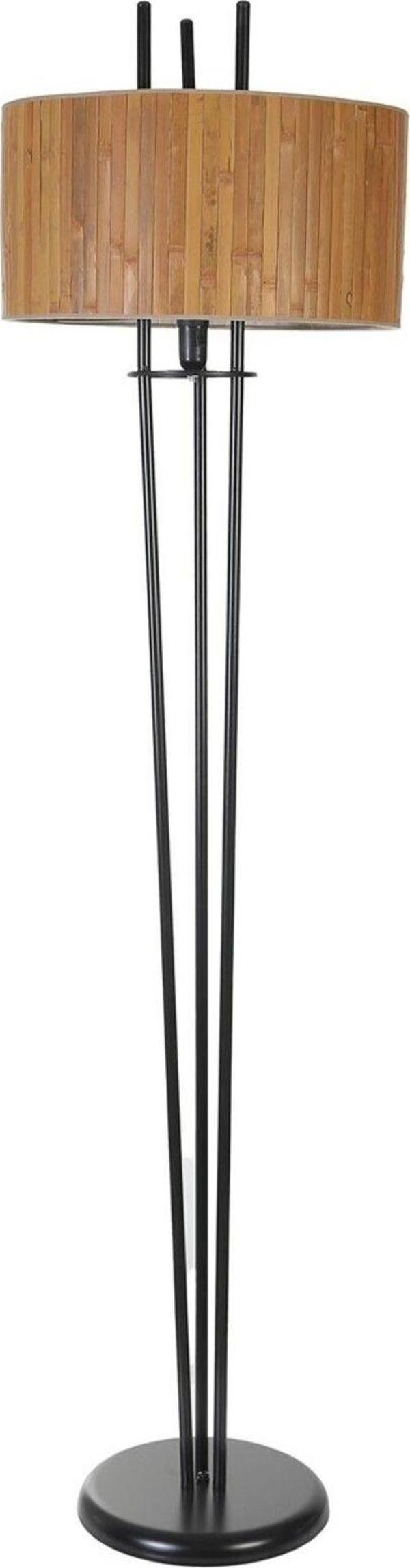 Lumexx Belen Siyah Lambader Silindir Bambu 01 Abajurlu - Image 1