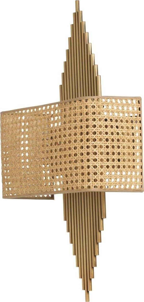 Lumexx Hande Eskitme Dikdörtgen Rattan Abajurlu Aplik - Image 1