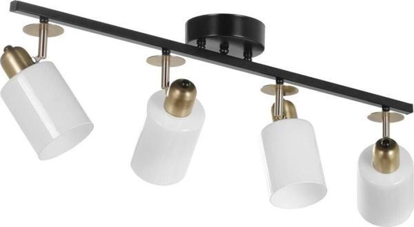 Lumexx Nomi 4 Lü Sıralı Siyah Beyaz Camlı Avize - Image 1