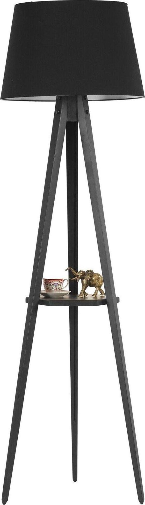 Lumexx Sehpalı Tripod Siyah Pramit Siyah Abajurlu Lambader - Image 1