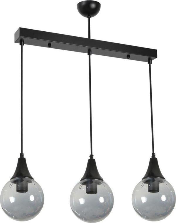 Lumexx Afra 3 Lü Sıralı Siyah Füme Camlı Sarkıt - Image 1