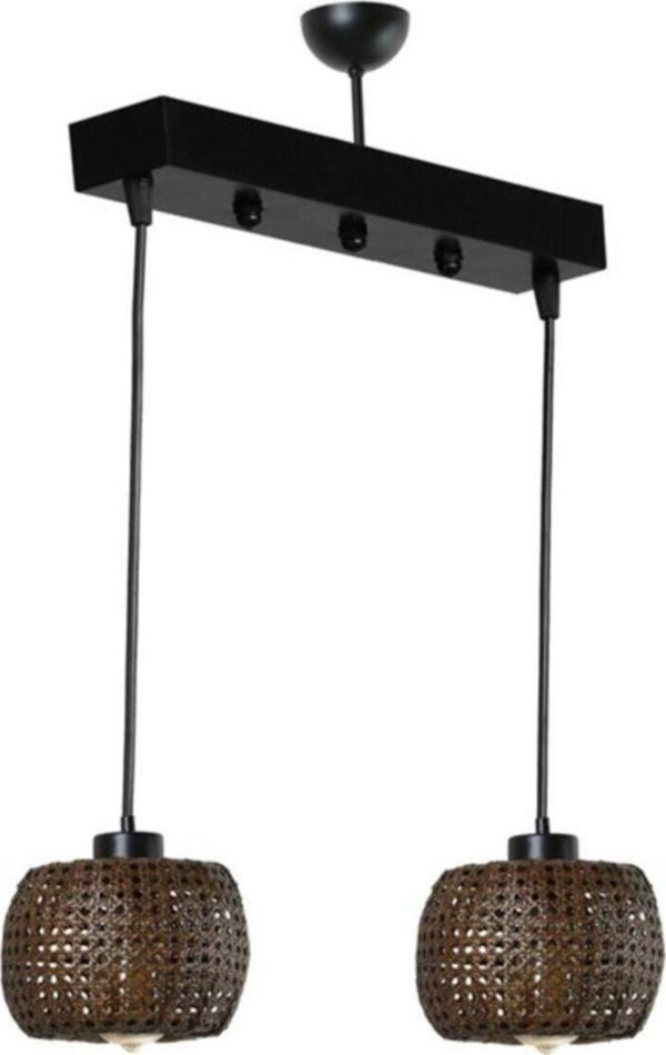 Lumexx Tıger 2 Li Sıralı Ceviz Rattan Sarkıt - Image 1