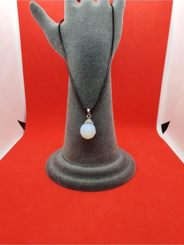 Sertifikalı Opal Doğal Taş Fasetli Kolye 12mm - Image 1