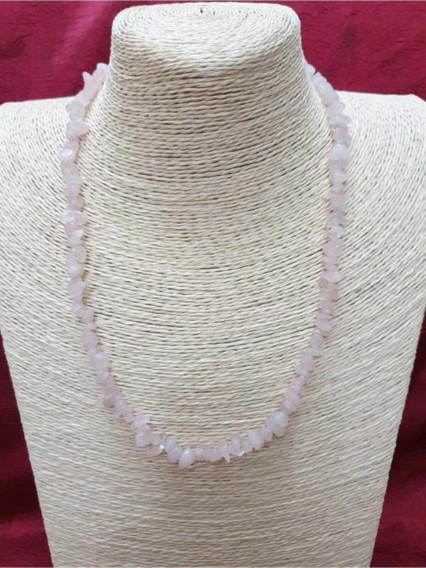 Pembe Kuvars Taşı Doğal Taş Kolye - Image 1