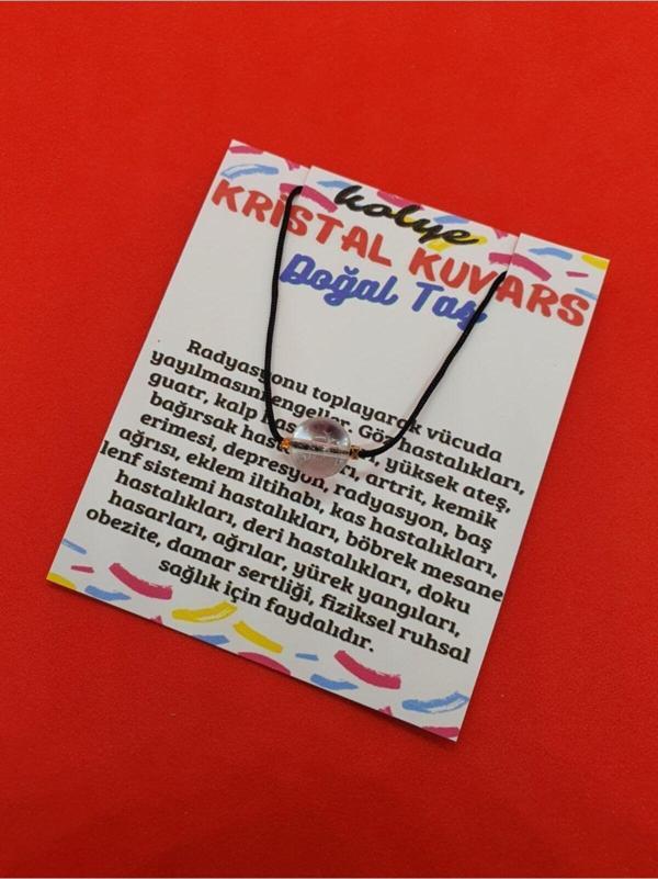 Sertifikalı Kristal Kuvars Taşı Kolye Ayarlanabilir Orijinal Doğal Taş Çok Fonksiyonlu Kolye - Image 1