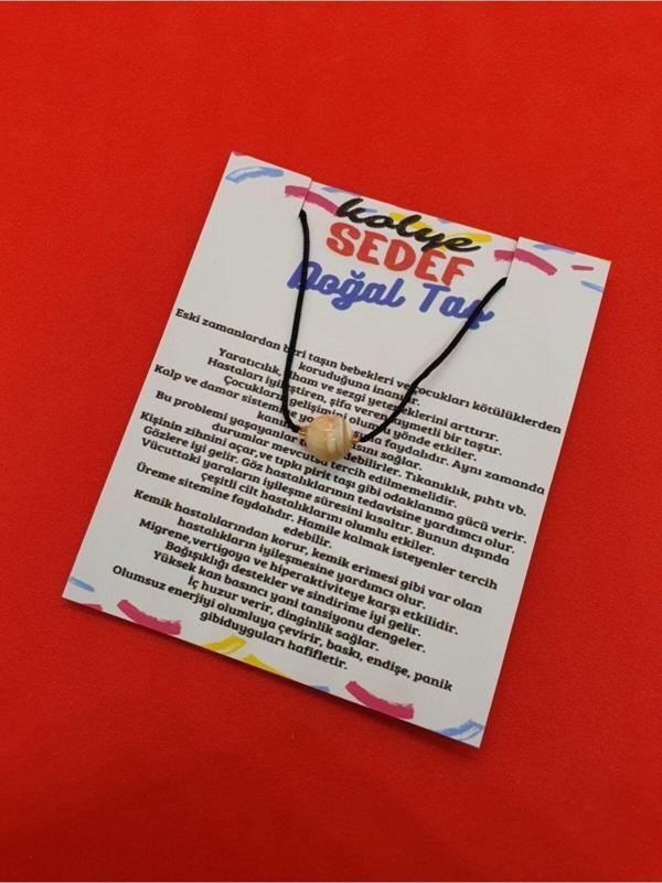 Sertifikalı Sedef Taşı Kolye Ayarlanabilir Orijinal Doğal Taş Çok Fonksiyonlu Kolye - Image 1