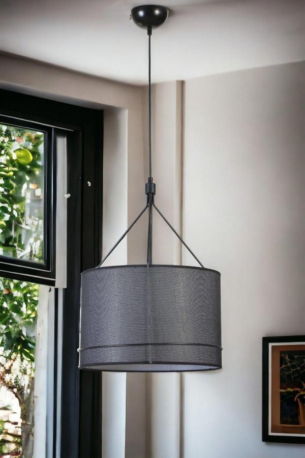 Lumexx Violet Siyah Hasır Siyah Abajurlu Sarkıt - Image 1