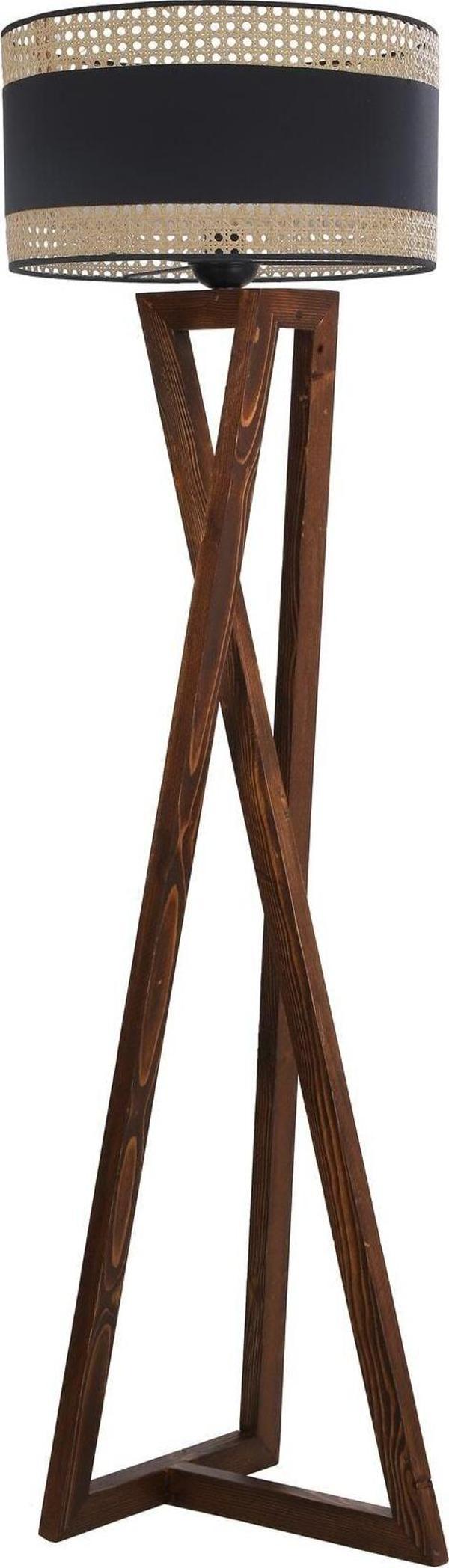 Lumexx Hiper Maçka Ceviz Lambader Silindir 03 Rattan Abajurlu 8636-1 - Image 1