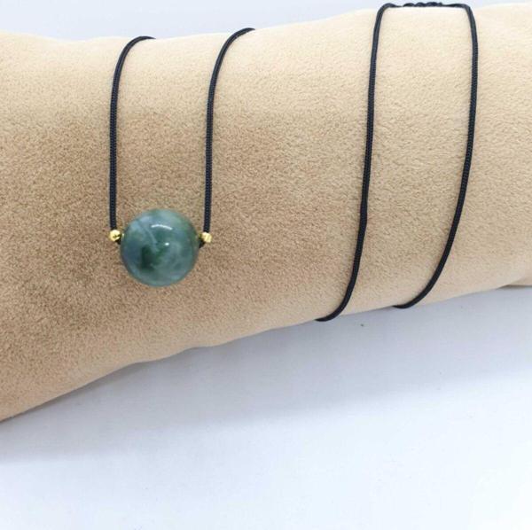 Sertifikalı Hint Akik Taşı Kolye Ayarlanabilir Orijinal Doğal Taş Çok Fonksiyonlu Kolye 12 Mm - Image 1