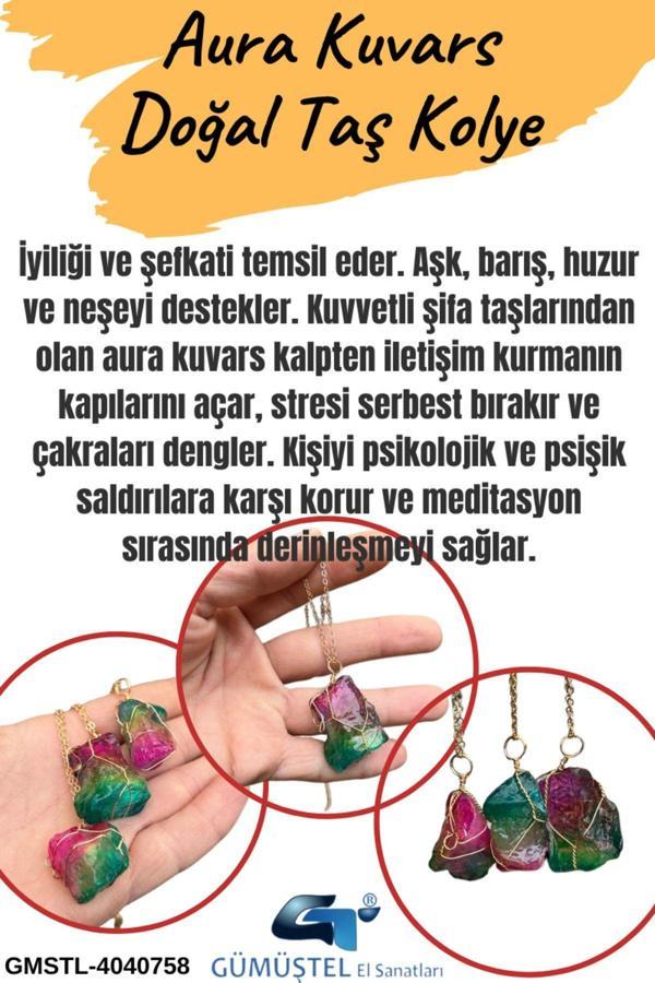 Sertifikalı Aura Kuvars Özel Model Kolye Tasarım Aaa Kalite - Image 1
